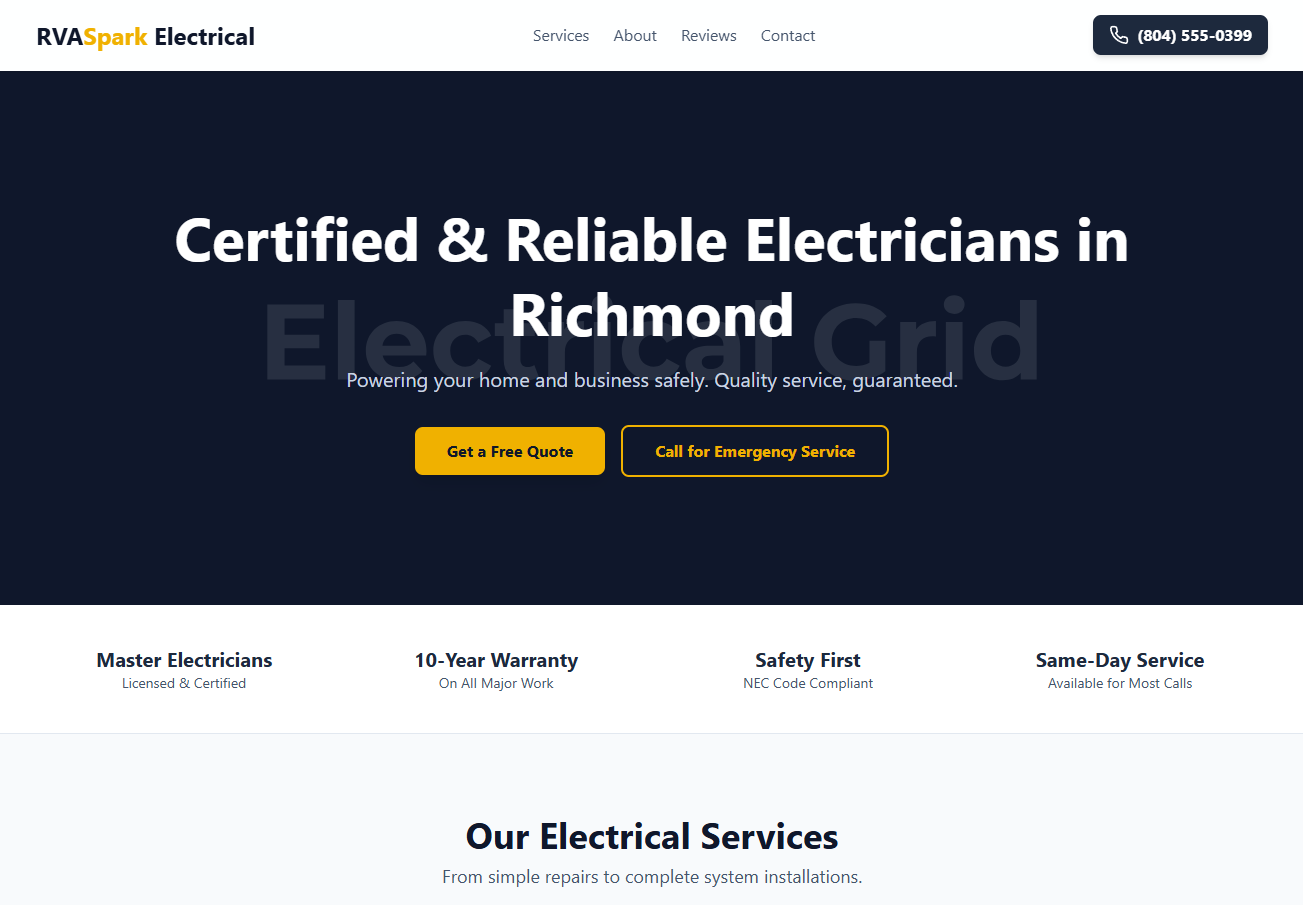 Electrical Template Website Template