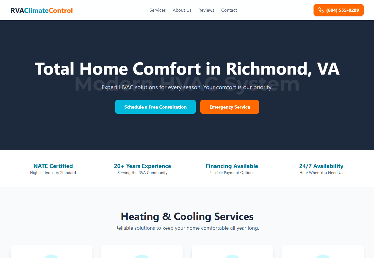 HVAC Template Website Template