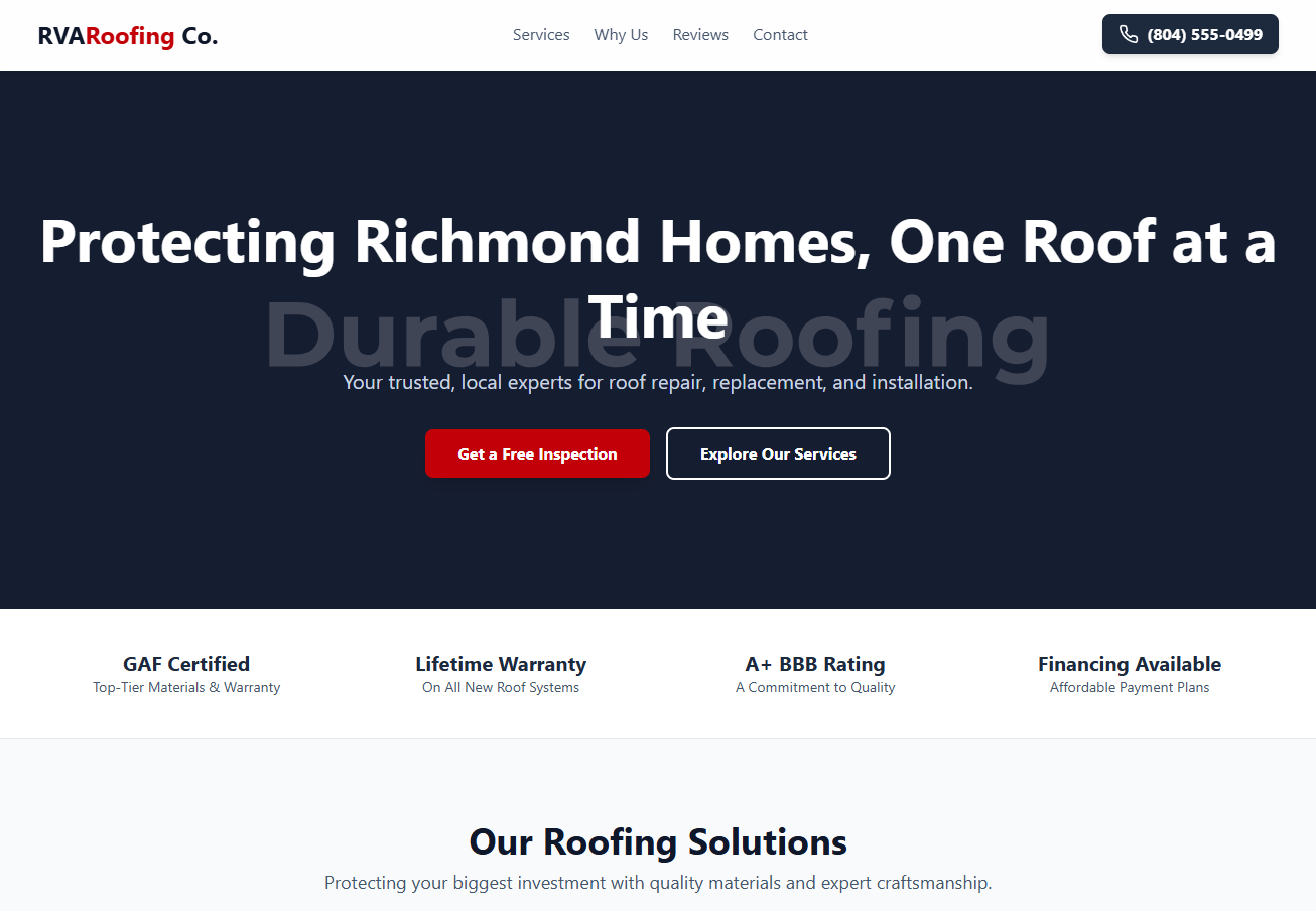 Roofing Template Website Template